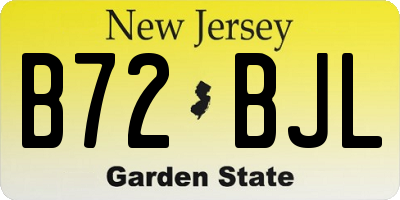 NJ license plate B72BJL