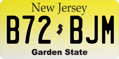 NJ license plate B72BJM