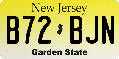 NJ license plate B72BJN