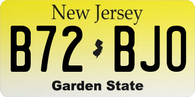 NJ license plate B72BJO