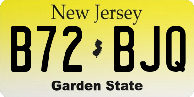 NJ license plate B72BJQ