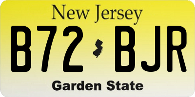 NJ license plate B72BJR
