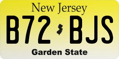 NJ license plate B72BJS