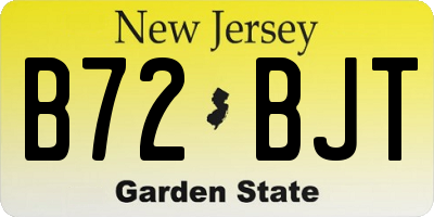 NJ license plate B72BJT