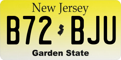 NJ license plate B72BJU