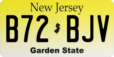 NJ license plate B72BJV