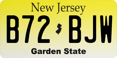 NJ license plate B72BJW