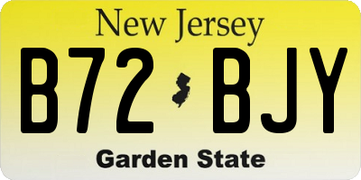 NJ license plate B72BJY