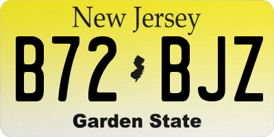 NJ license plate B72BJZ