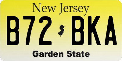 NJ license plate B72BKA