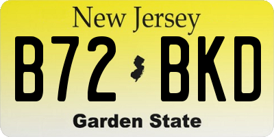 NJ license plate B72BKD