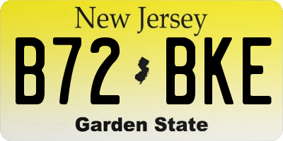NJ license plate B72BKE