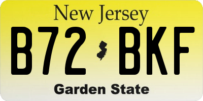 NJ license plate B72BKF