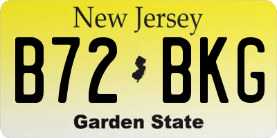 NJ license plate B72BKG