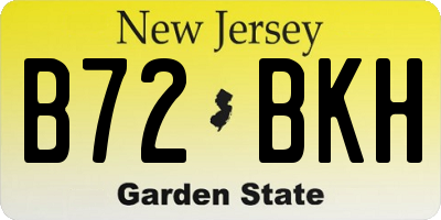 NJ license plate B72BKH