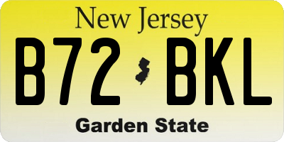 NJ license plate B72BKL