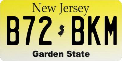 NJ license plate B72BKM