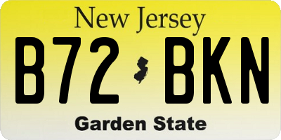NJ license plate B72BKN