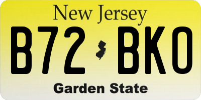 NJ license plate B72BKO