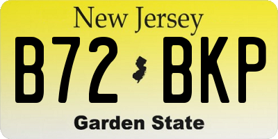 NJ license plate B72BKP