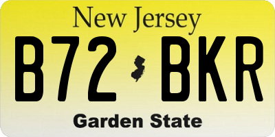 NJ license plate B72BKR