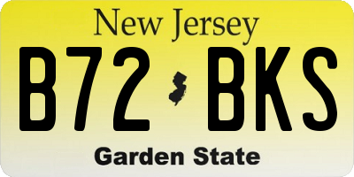NJ license plate B72BKS
