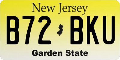 NJ license plate B72BKU