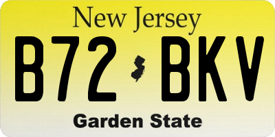 NJ license plate B72BKV