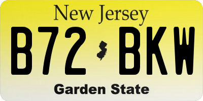 NJ license plate B72BKW