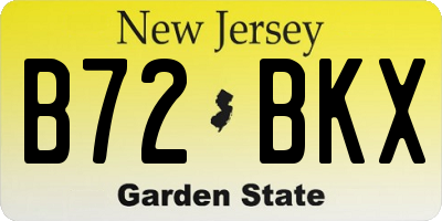 NJ license plate B72BKX