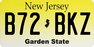 NJ license plate B72BKZ