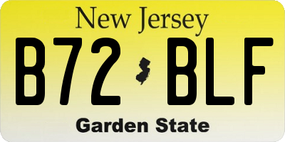 NJ license plate B72BLF