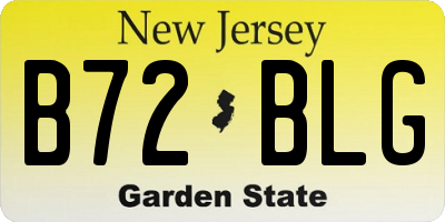 NJ license plate B72BLG