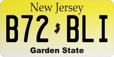 NJ license plate B72BLI