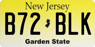 NJ license plate B72BLK