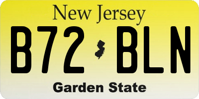 NJ license plate B72BLN