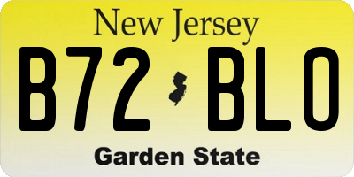 NJ license plate B72BLO