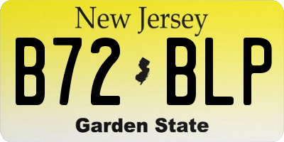NJ license plate B72BLP
