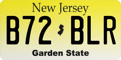 NJ license plate B72BLR