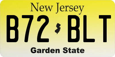 NJ license plate B72BLT