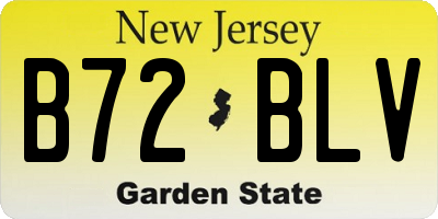 NJ license plate B72BLV