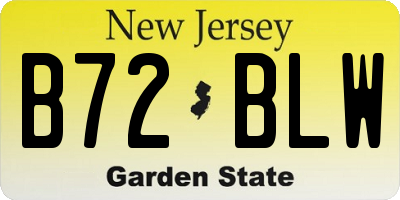NJ license plate B72BLW