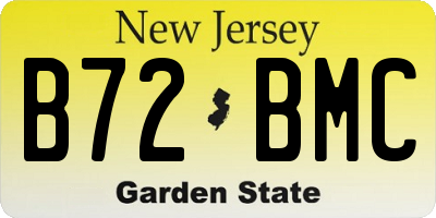 NJ license plate B72BMC
