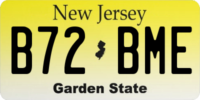 NJ license plate B72BME