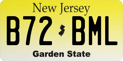 NJ license plate B72BML