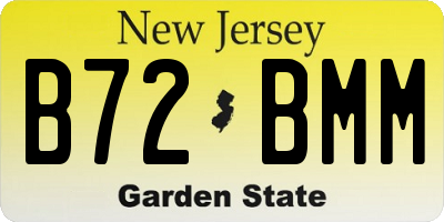 NJ license plate B72BMM