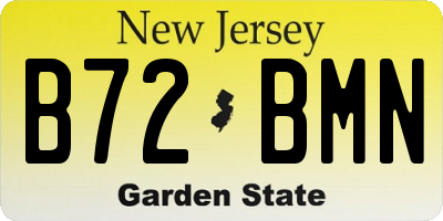 NJ license plate B72BMN