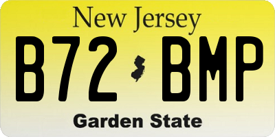 NJ license plate B72BMP
