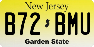 NJ license plate B72BMU
