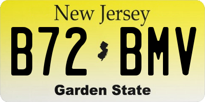 NJ license plate B72BMV